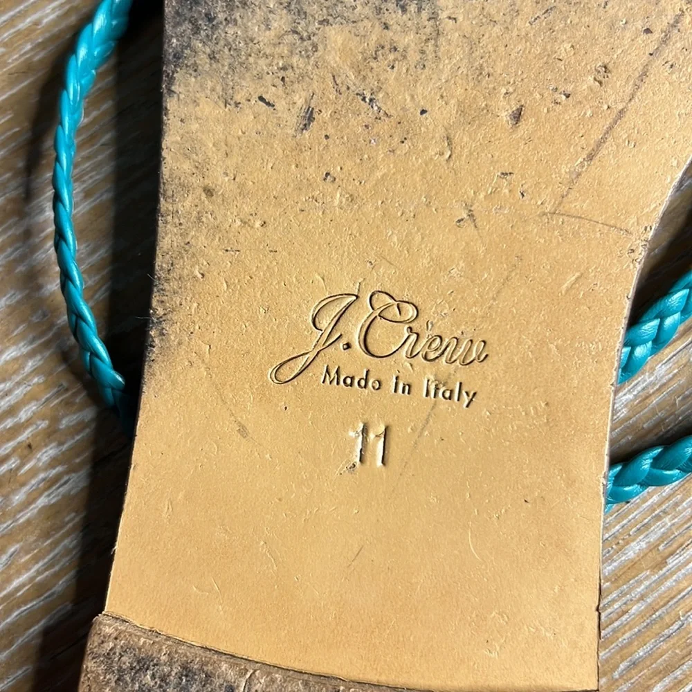 J. CREW Green Braided Thong Sandals 11 - Picture 5 of 7